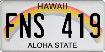 HI license plate FNS419