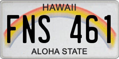 HI license plate FNS461