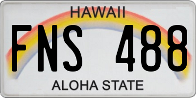 HI license plate FNS488
