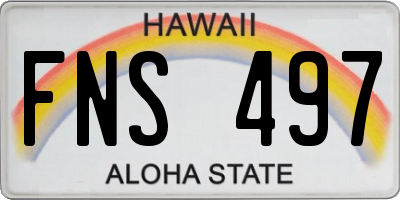 HI license plate FNS497