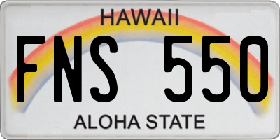 HI license plate FNS550