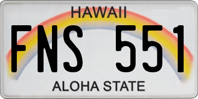 HI license plate FNS551
