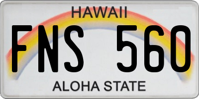 HI license plate FNS560