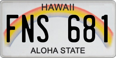 HI license plate FNS681