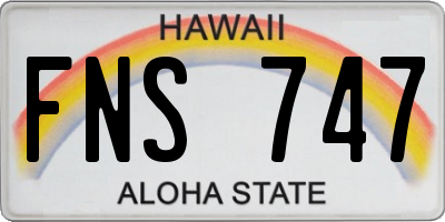 HI license plate FNS747
