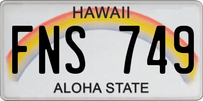HI license plate FNS749