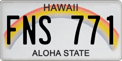 HI license plate FNS771
