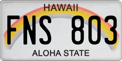 HI license plate FNS803