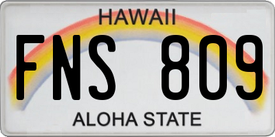 HI license plate FNS809