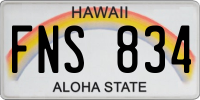 HI license plate FNS834