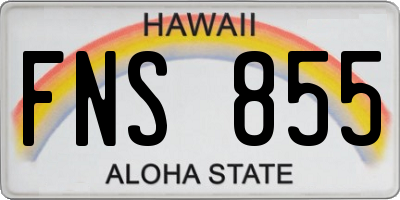 HI license plate FNS855