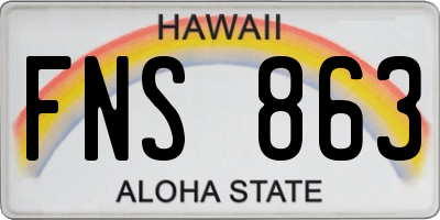 HI license plate FNS863