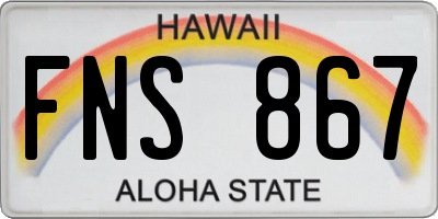HI license plate FNS867