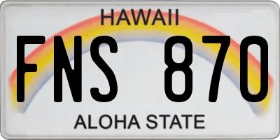 HI license plate FNS870
