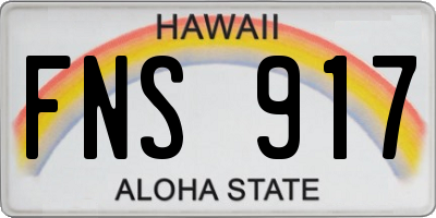 HI license plate FNS917