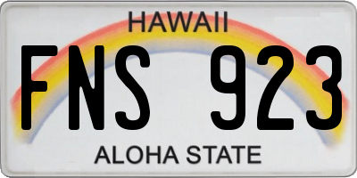 HI license plate FNS923