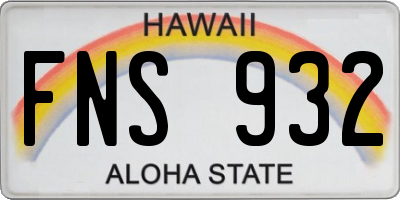 HI license plate FNS932