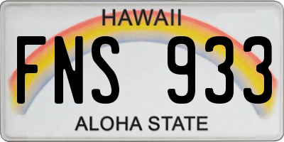 HI license plate FNS933