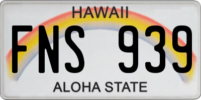 HI license plate FNS939