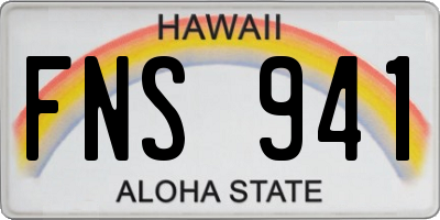 HI license plate FNS941