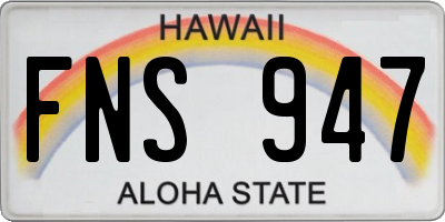 HI license plate FNS947