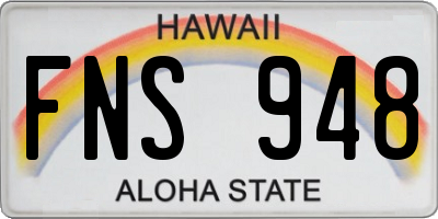 HI license plate FNS948