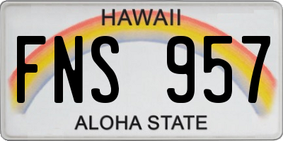 HI license plate FNS957