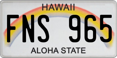 HI license plate FNS965