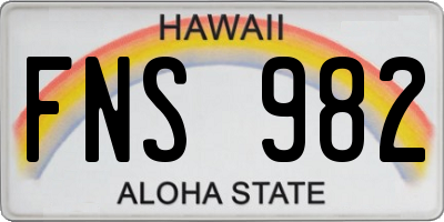HI license plate FNS982