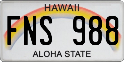 HI license plate FNS988