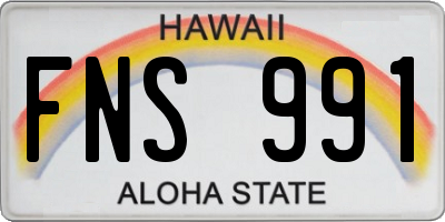 HI license plate FNS991