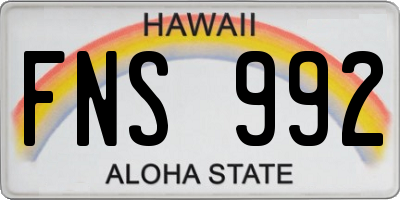 HI license plate FNS992