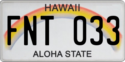 HI license plate FNT033