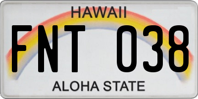 HI license plate FNT038