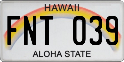 HI license plate FNT039
