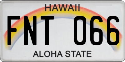 HI license plate FNT066