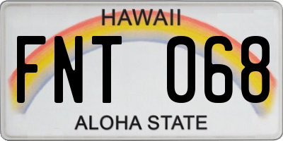 HI license plate FNT068