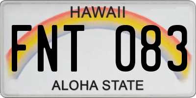 HI license plate FNT083