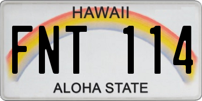 HI license plate FNT114