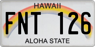 HI license plate FNT126