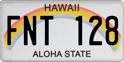 HI license plate FNT128