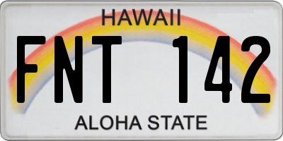 HI license plate FNT142