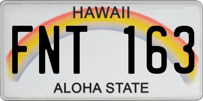 HI license plate FNT163