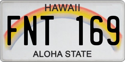HI license plate FNT169