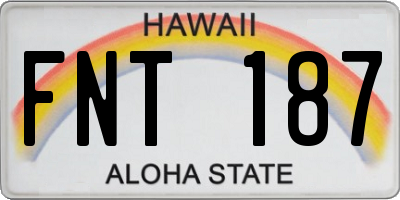 HI license plate FNT187