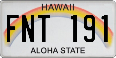 HI license plate FNT191
