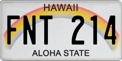 HI license plate FNT214