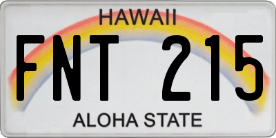 HI license plate FNT215