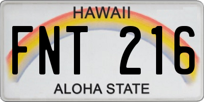 HI license plate FNT216