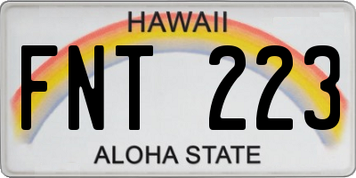 HI license plate FNT223